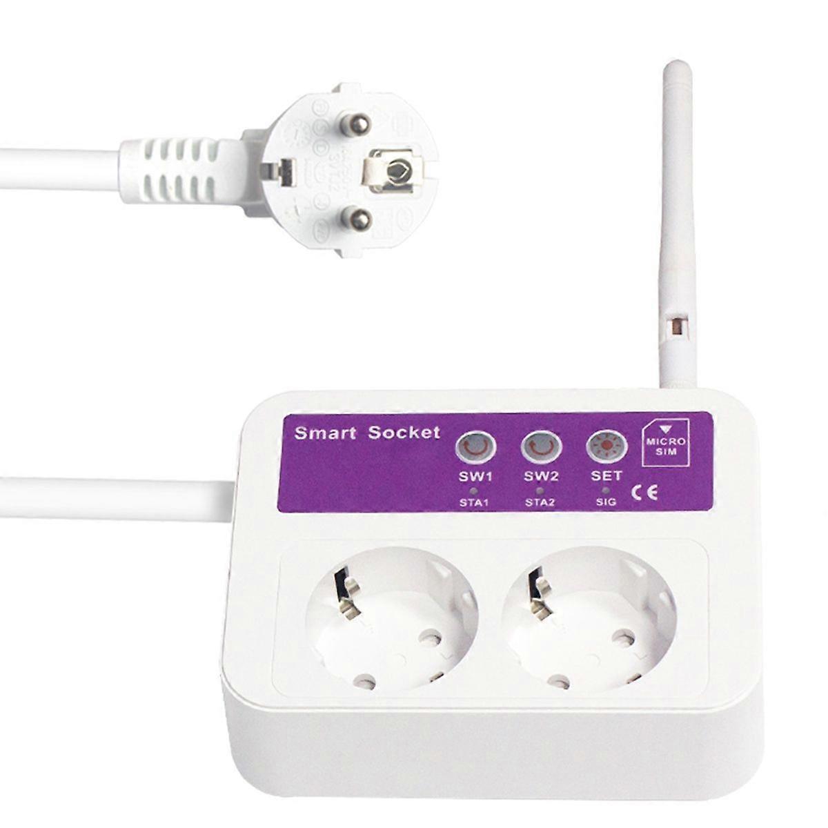 Smart Socket SC2-GSM 2/4G Smart Socket Long Line 1.2M 16A SMS Optional Temperature Sensor APP Smart Remote Control (EU)