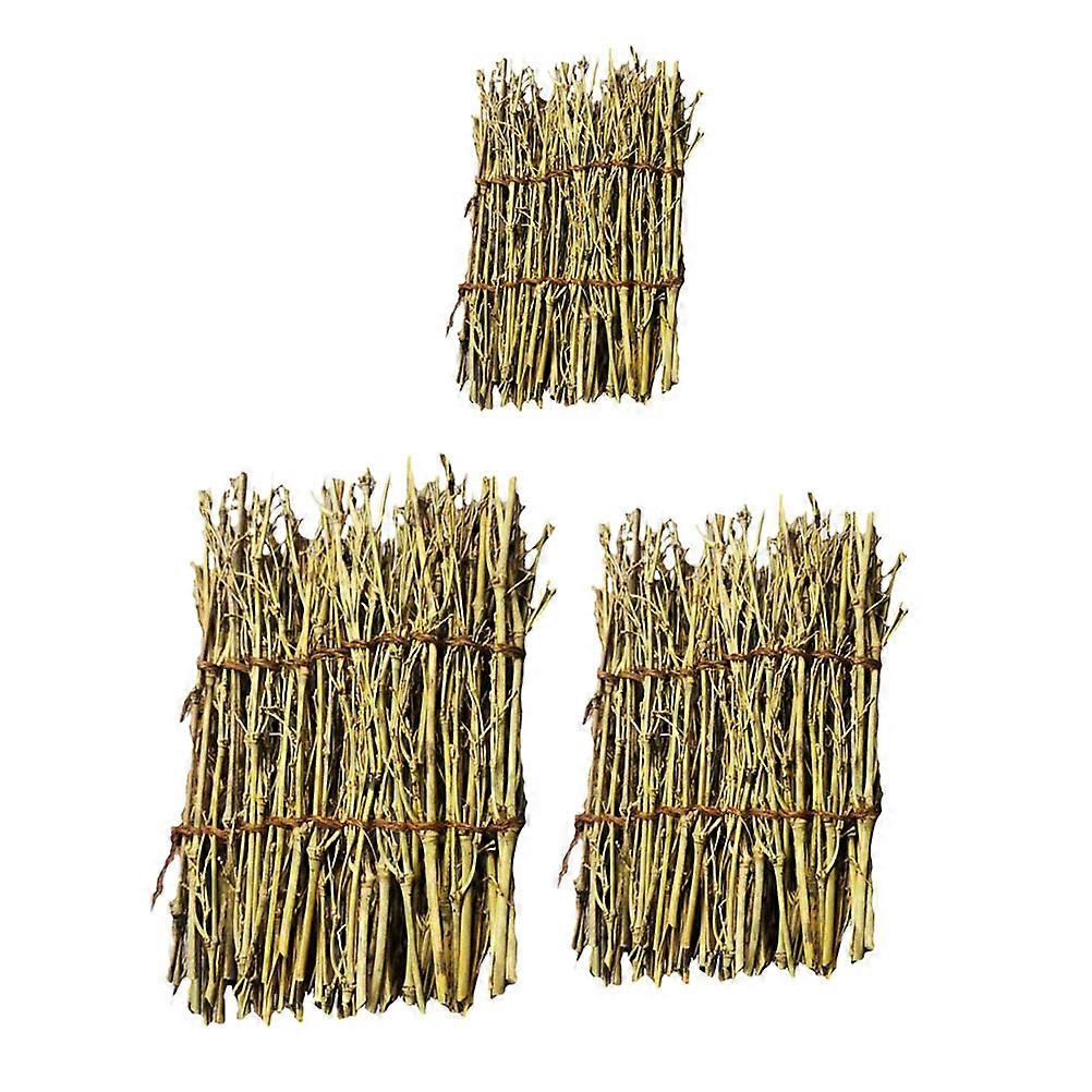 Fence Mat Sushi Tray for Serving 3Pcs White Mats