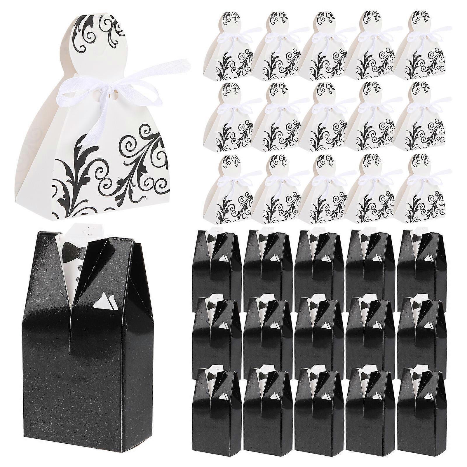 Wedding Candy Box Black Paper for Candy Packaging 100Pcs Wedding Favor Boxes