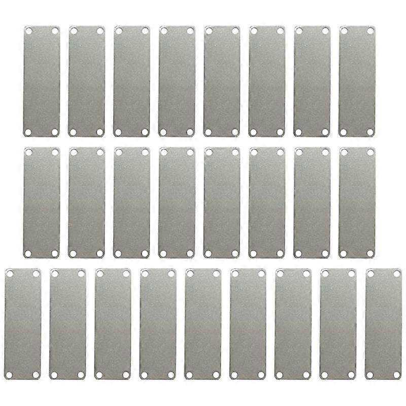 25 Pack Engraving Blank Tags Rectangle Stamping with 4 Holes 1Inx3In