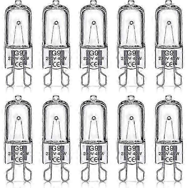 G9 halogen bulbs 40W, 230V, 10-pack