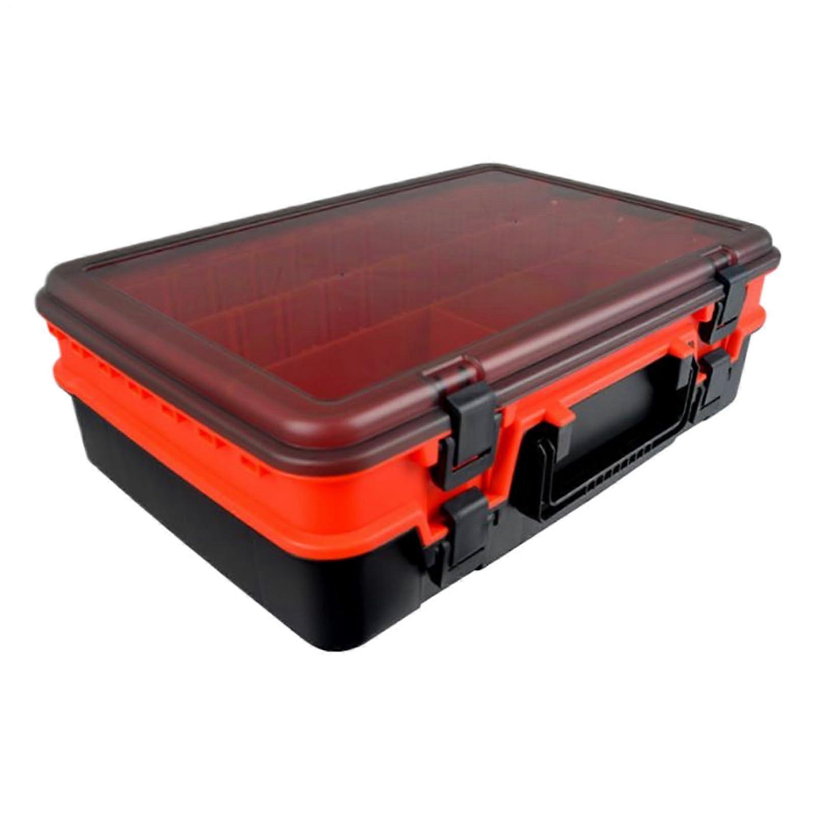 Fishing Tackle Box DoubleLayer Waterproof Bait Storage Organizer with Adjustable Compartments