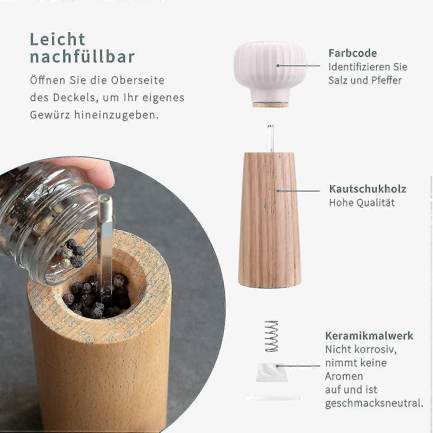 Adjustable Ceramic Salt and Pepper Grinder