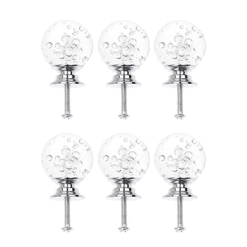 6 Pcs Crystal Glass Drawer Knobs Crystal Cabinet Knobs Dresser Wardrobe Pulls