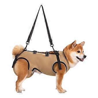 Dog Lift Harness with Adjustable Shoulder Belt and Padded Lining for Elderly and Injured Dogs, Khaki L