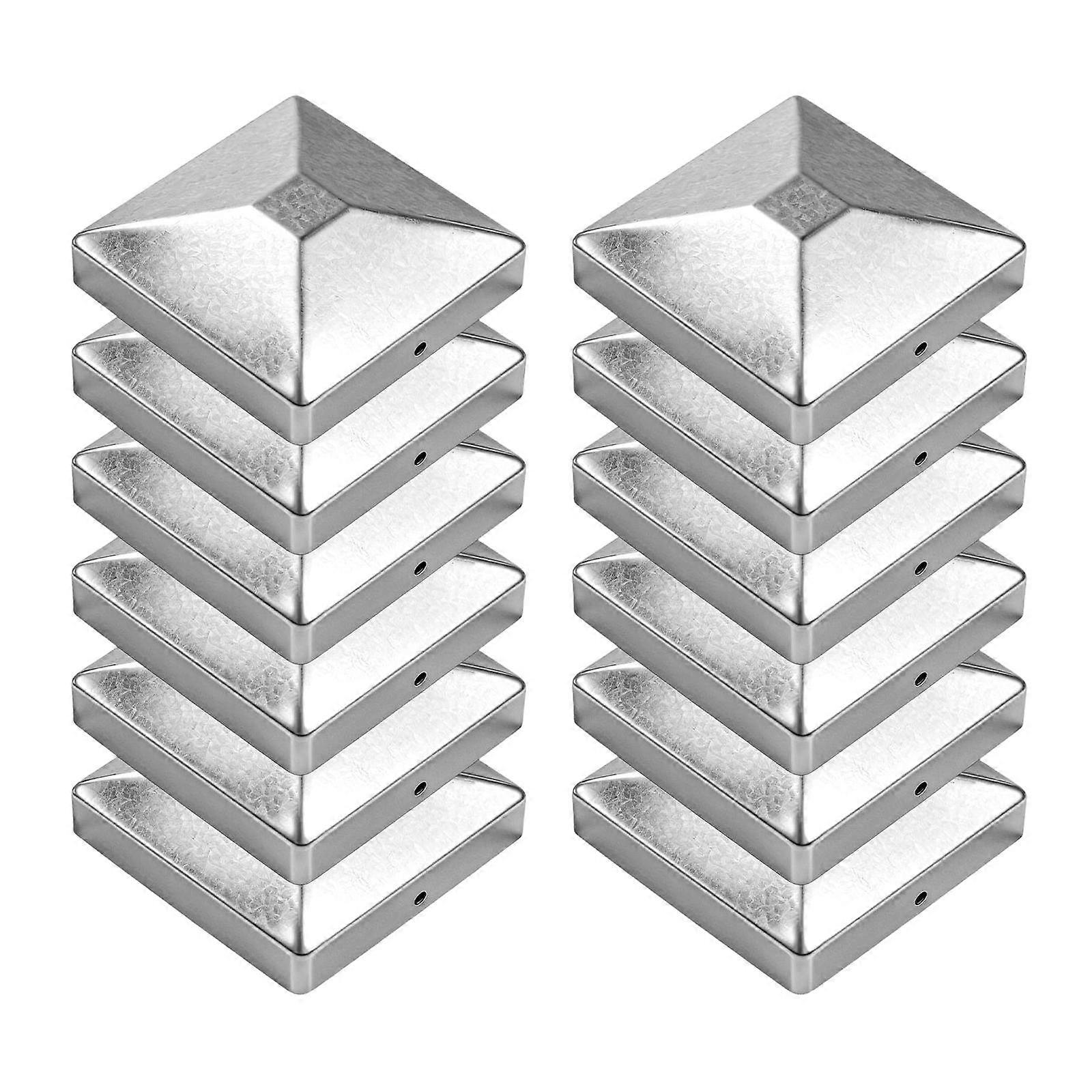 12Pcs Post Cap Sturdy Accessories Practical Easy Installation Replace Silver