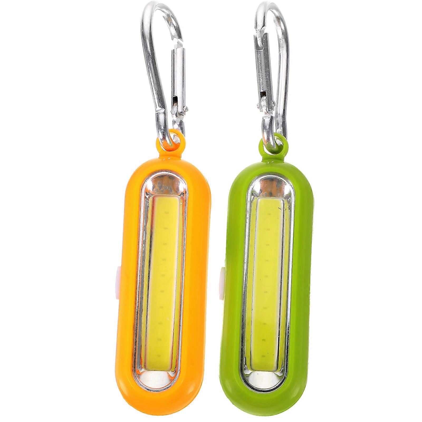 Keychain Flashlight Hard Light for Outdoor Emergency Use 2Pcs Green