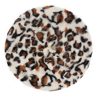 Gorro boina francés para mujer, de pelo de conejo, para invierno y otoño, color blanco.