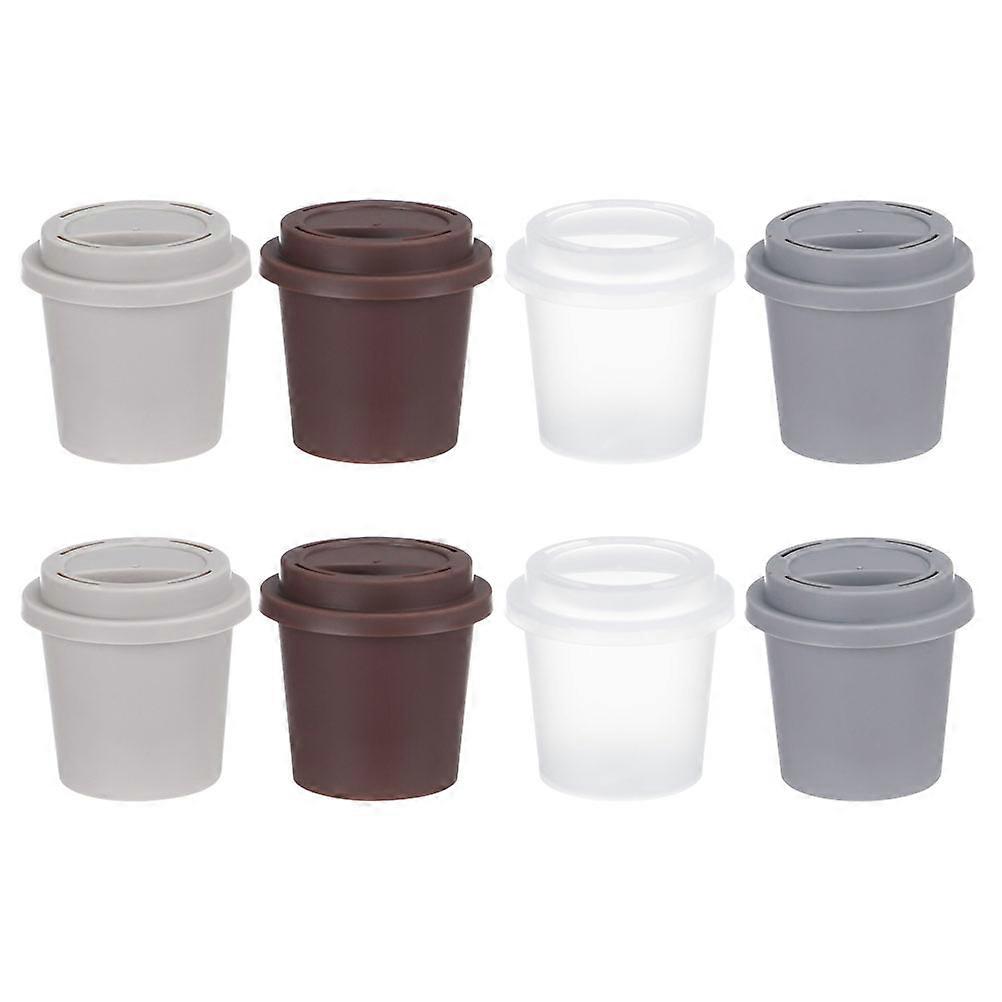 Makeup Storage Case Coffee Cup Design Powder Puff Container 8Pcs