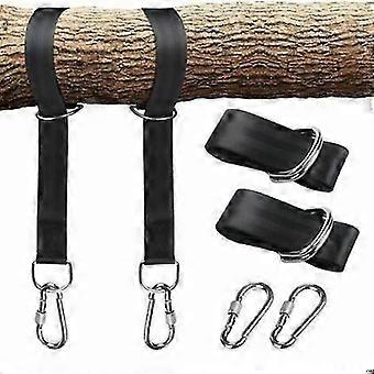 Tree swing strap kit Strong polyester Stainless steel carabiners 180 kg capacity Easy, drill-free installation