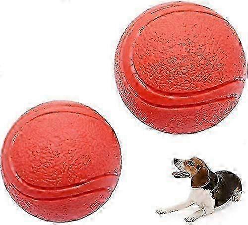 2-Pack Solid Rubber Dog Balls, Bite-Resistant and Indestructible Dog Training Balls