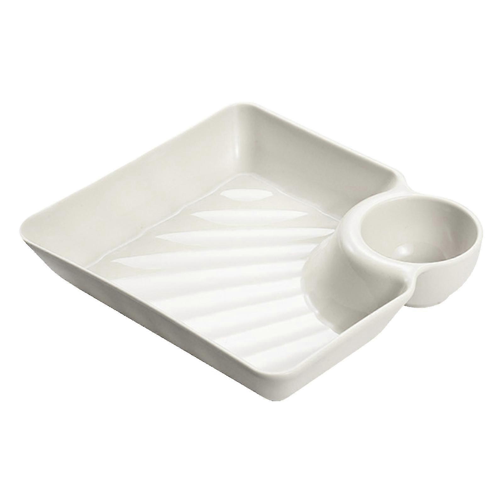 Dividing Plate, Compartment Serving Dish, For Dumplings, Fries, Snacks, Plastic, Stackable