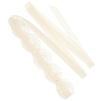 1 ceinture de mariée en dentelle et ruban pour robe de mariée (blanche)