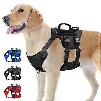 Heat-resistant Durable Nylon Tactical Service Dog Harness, Adjustable No-pull Re