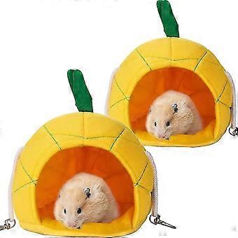 2 Stuks Ananas Hangmat Zacht Hamsterhuisbed Kleine Dieren Hangend Huiskooi