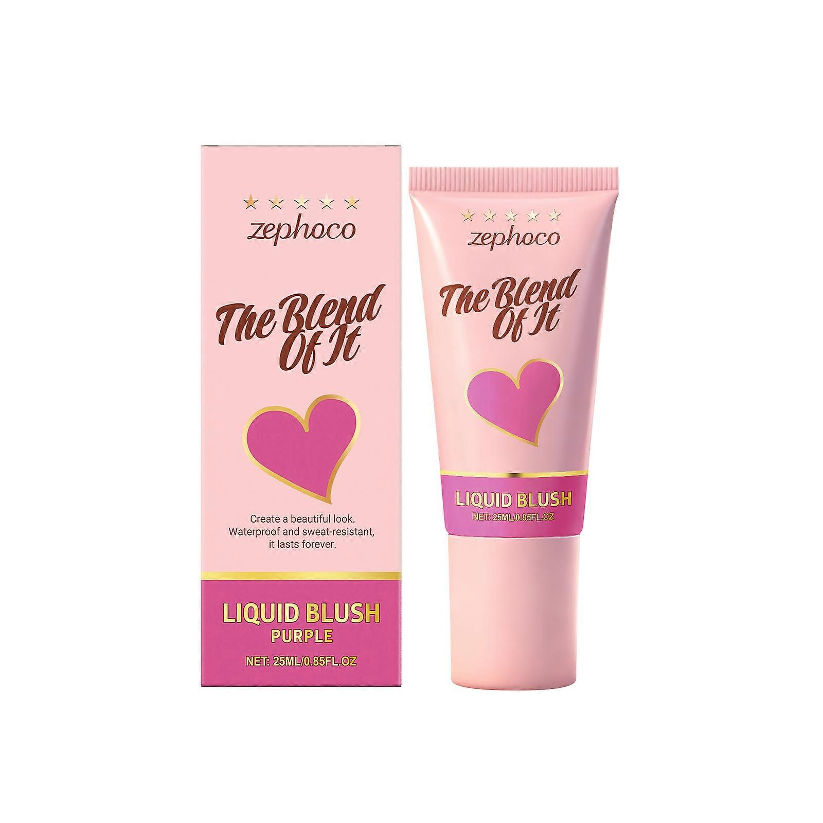 Moisturizing Purple Liquid Blush, Long-Lasting Lightweight Formula, Sculpts Face & Moisturizes, Natural Finish for Daily Makeup
