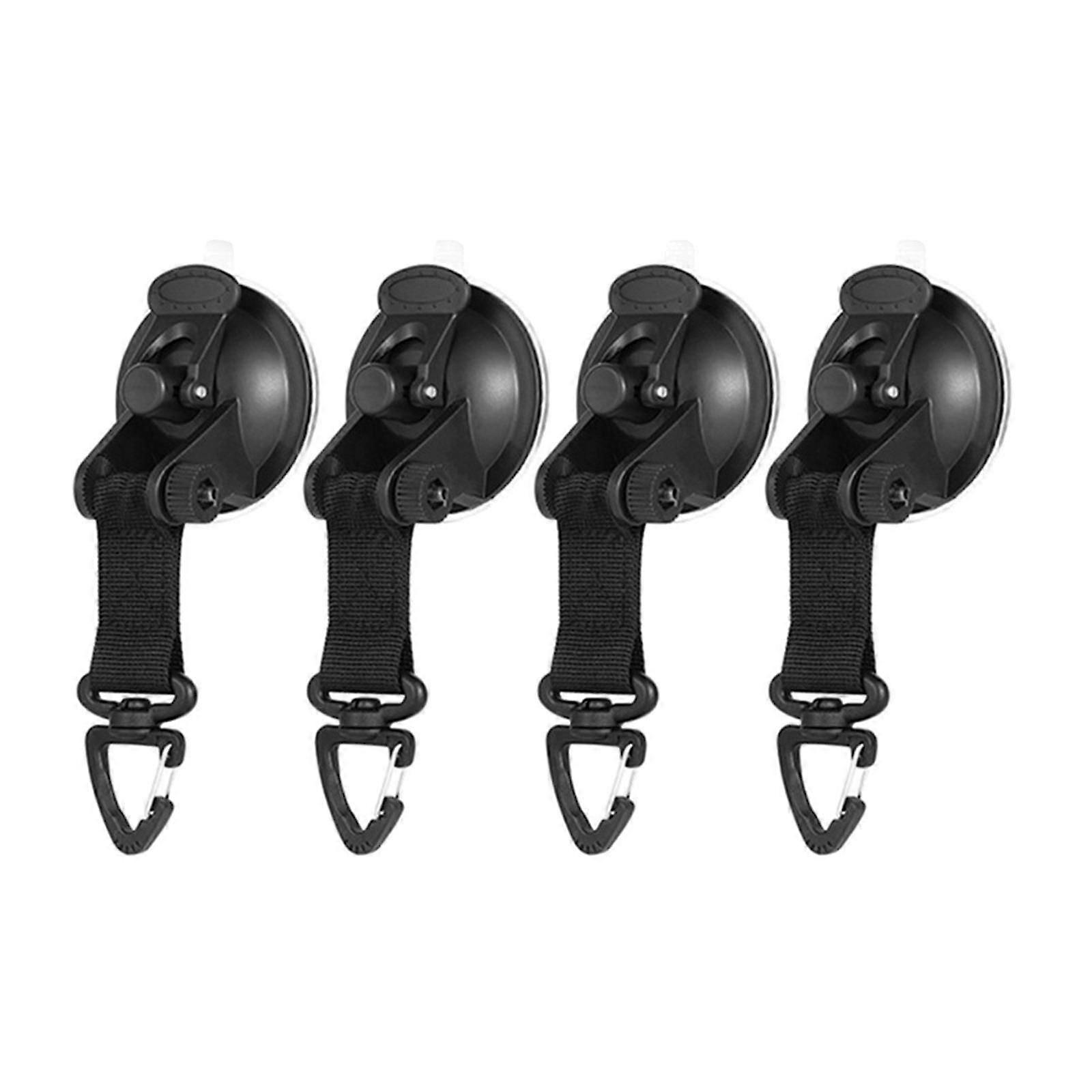 Universal Outdoor Suction Cup Anchor Securing Hook For Pool Tarps Washable.(black)(4pcs)