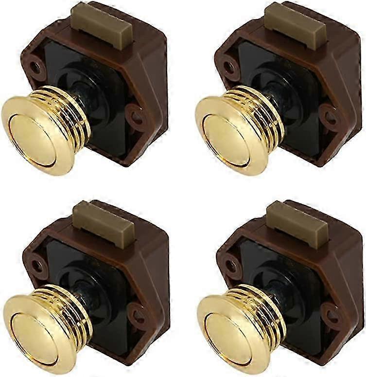 4 Pcs Push Button Latch, Mini Push Button Drawer Cabinet Door Lock Keyless Cabinet Lock