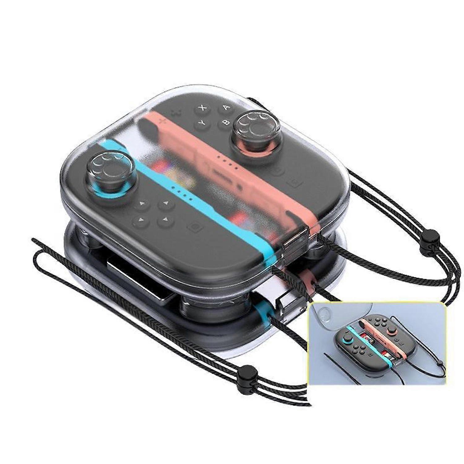 For Nintendo Switch 2 Joy-Con Crystal Clear Storage Case + 2 Card Slots