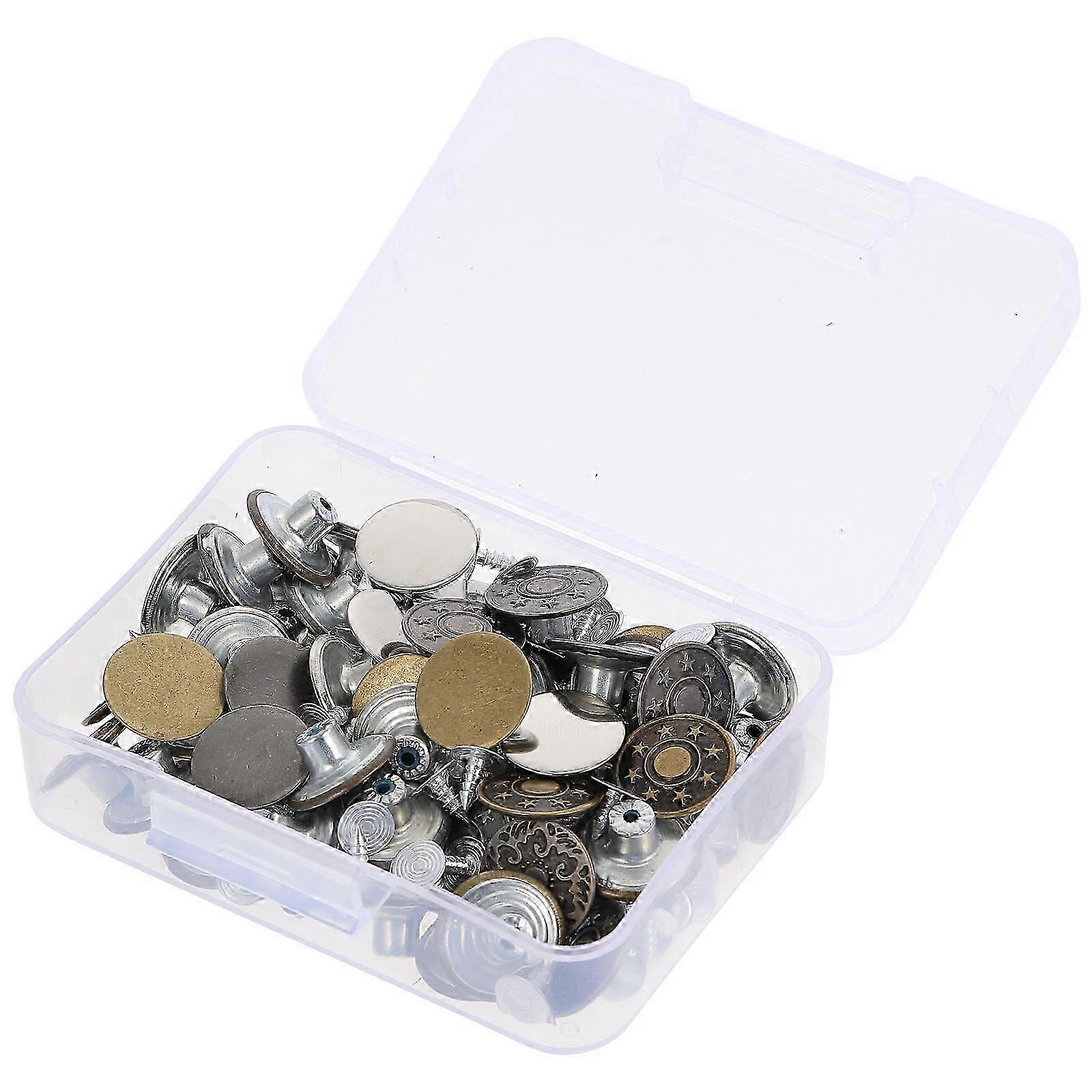 Multi Alloy Replacement Jean Buttons for Pants Adjustable 1 Box
