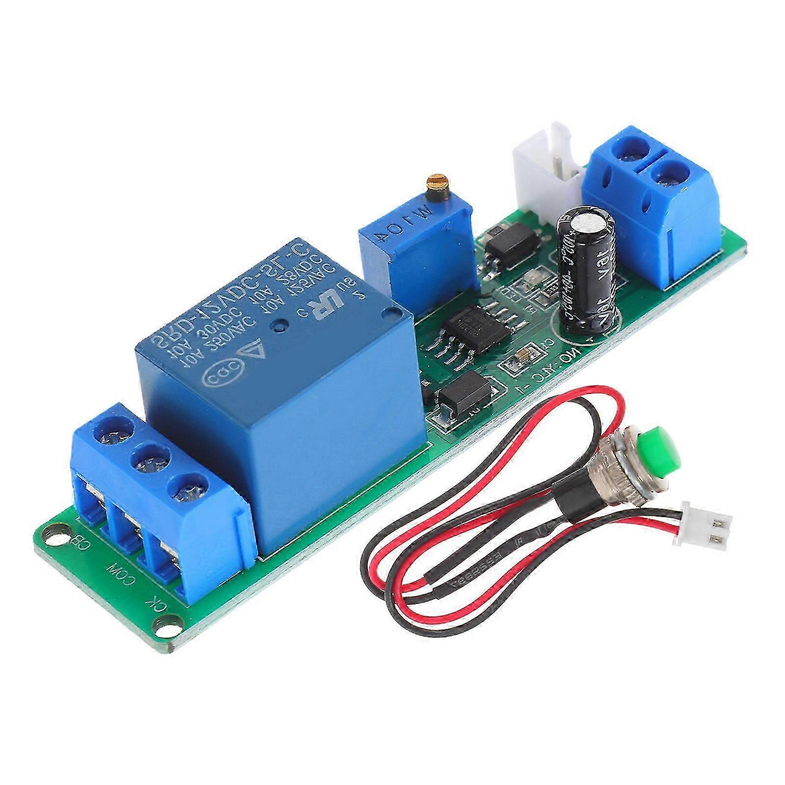 Adjustable Delay Time Relay Module with External Button Trigger for Home Use