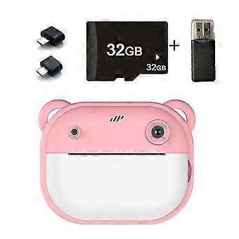 Kids Instant Print Camera 24MP Dual Lens 3 Second Print HD 1080P Video