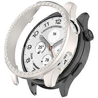 Funda protectora para reloj Xiaomi Watch S5 de PC con decoración de diamantes de imitación y diseño calado - Luz de estrellas