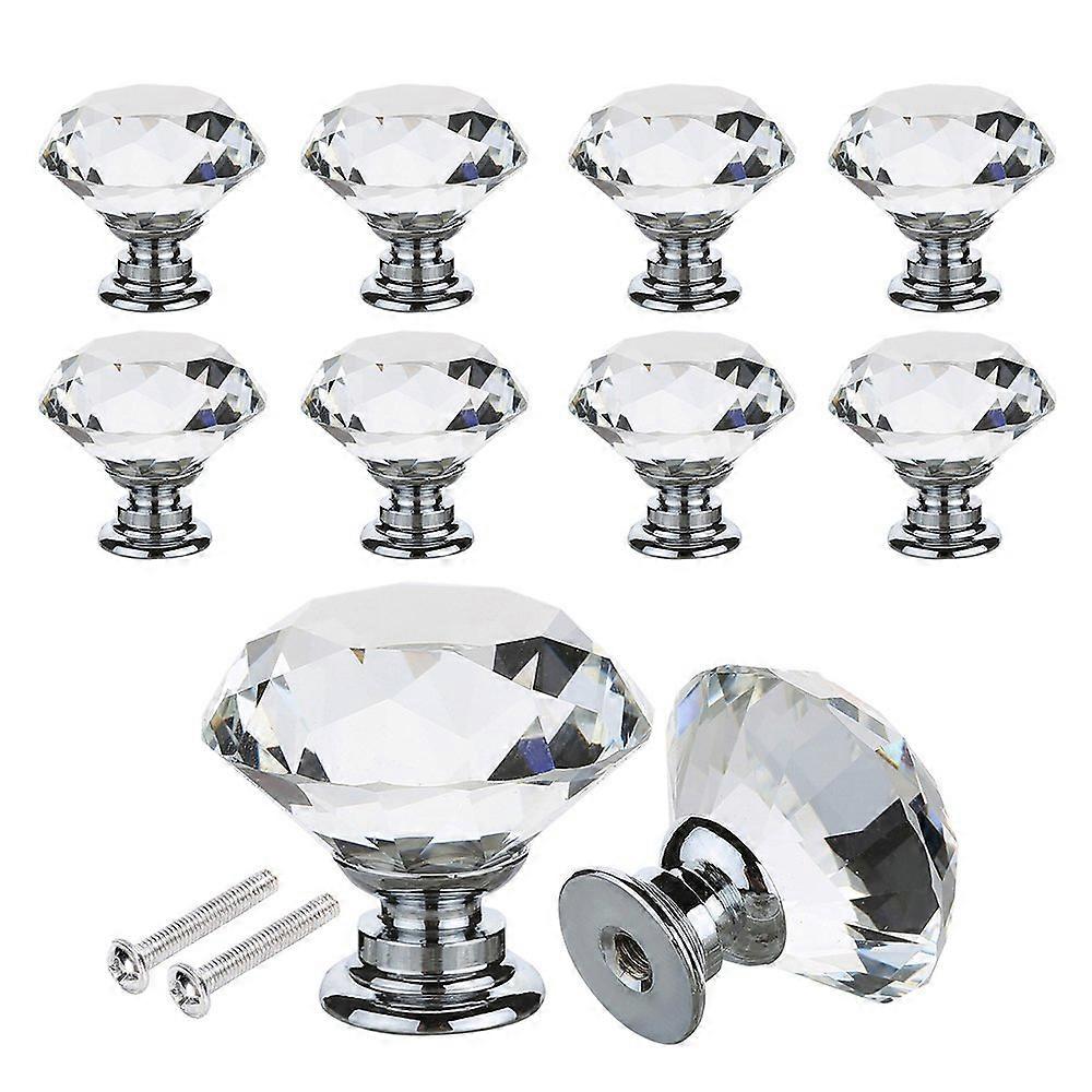 12 crystal glass cabinet knobs and handles