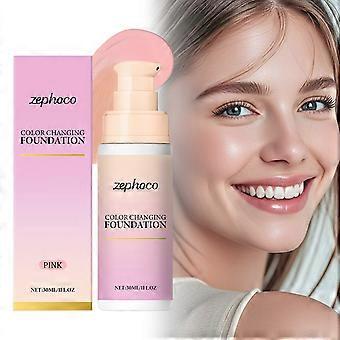 Rosa temperaturverändernde Concealer-Foundation-Creme, natürliches Make-up, leicht und sanft, um die Hautfarbe zu verändern, Concealer-Foundation-Creme, 30 ml