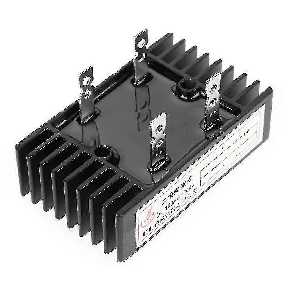 prodef 1pc 100A Amp 1600V Voltage 2-Phase Diode Bridge Rectifier High Power Black intelligence