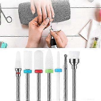 7pcs Nail Drill Bits Cuticle Electric Manicure Machine Cutter Diamond File Gel Polish Kit