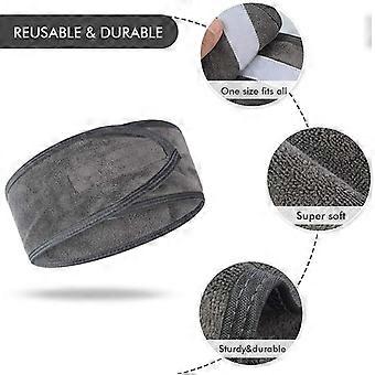 Microfiber Spa Hair Band Women Makeup Washable Hair Face Band Wrap Headbands with Magic Tape for Bath Makeup, Makeup and Sports Pack of 4