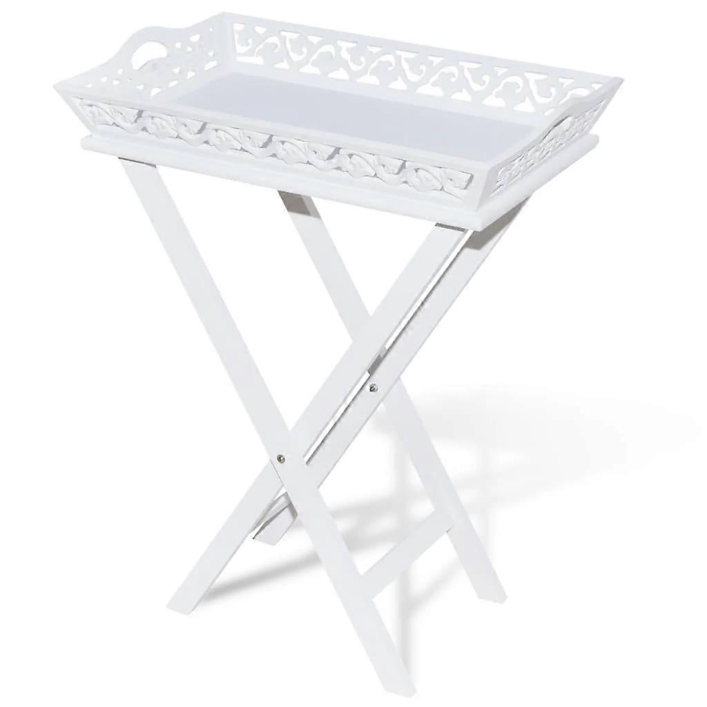 Vidaxl Side Table With Tray White Side Tables