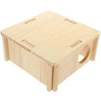 Guinea Pig House for Resting 4Pcs Beige Wood Hamster Hideout Set