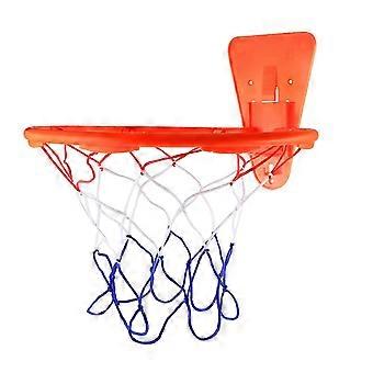 Basketbalring met net en velg van 30 cm, stille standaard, duurzaam, geschikt voor binnen en buiten, eenvoudig te monteren.