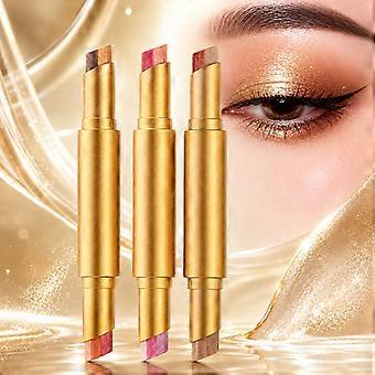 3 Colors Glitter DoubleEnded Eyeshadow Stick Set, Matte Cream Highly Pigmented Eye Shadow Pen, Waterproof LongLasting Smooth Eye Brightener Stick for 