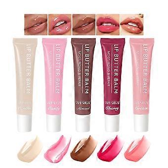 5 Colors Butter Lip Balm Hydrating Lip Gloss, High Shine Nude Color Lip Tint Finish Lip Glow Oil, Lipgloss Lip Care Makeup Gift, Lip Gloss For Women