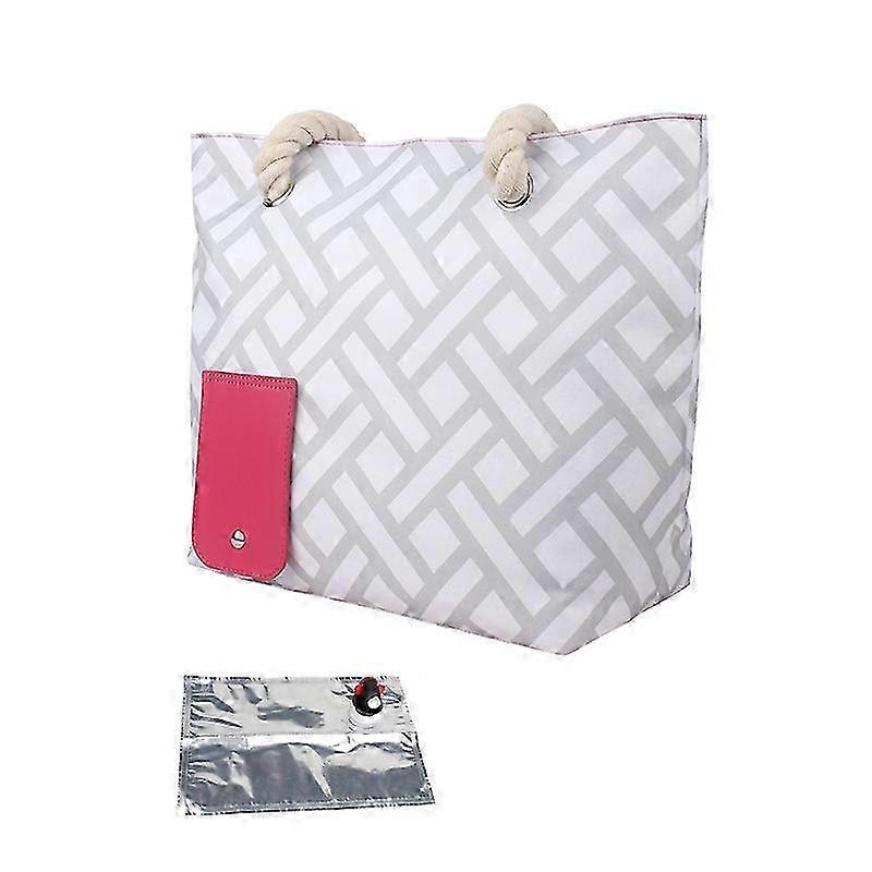 Foldable Insulated Striped Wine Tote