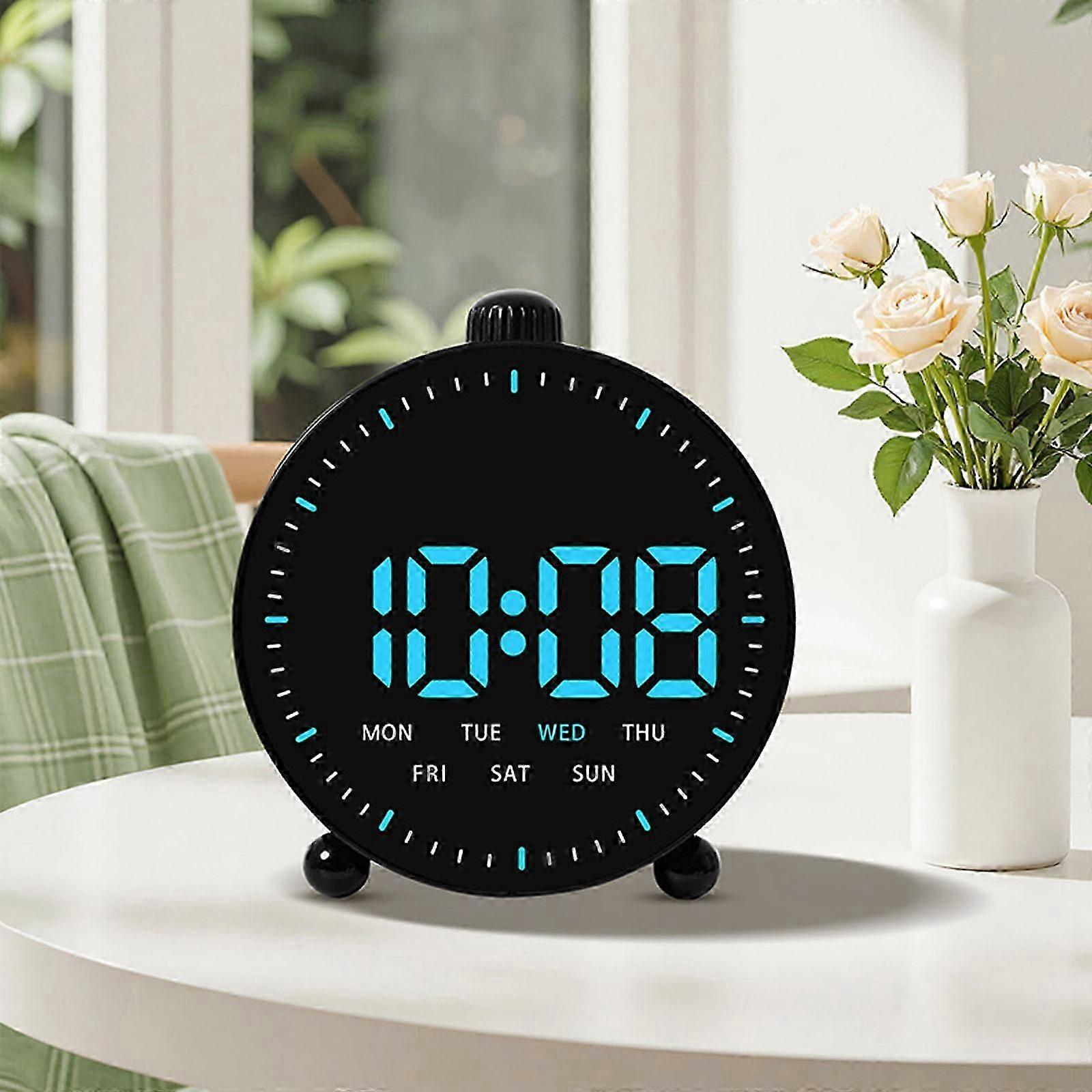 Multifunction Bedsides Clock With Quiet And Simple Controls With Countdown For Efficient Time Management Multicolor