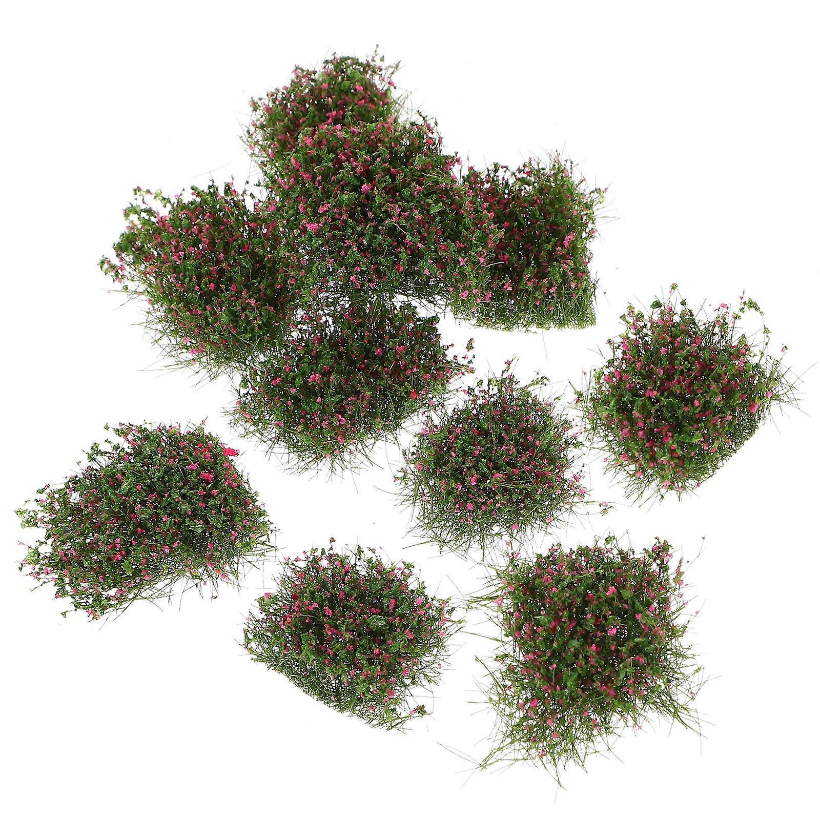 Simulation Grass Clusters Model for Decoration Use 10Pcs Rosy Artificial Grass Clusters