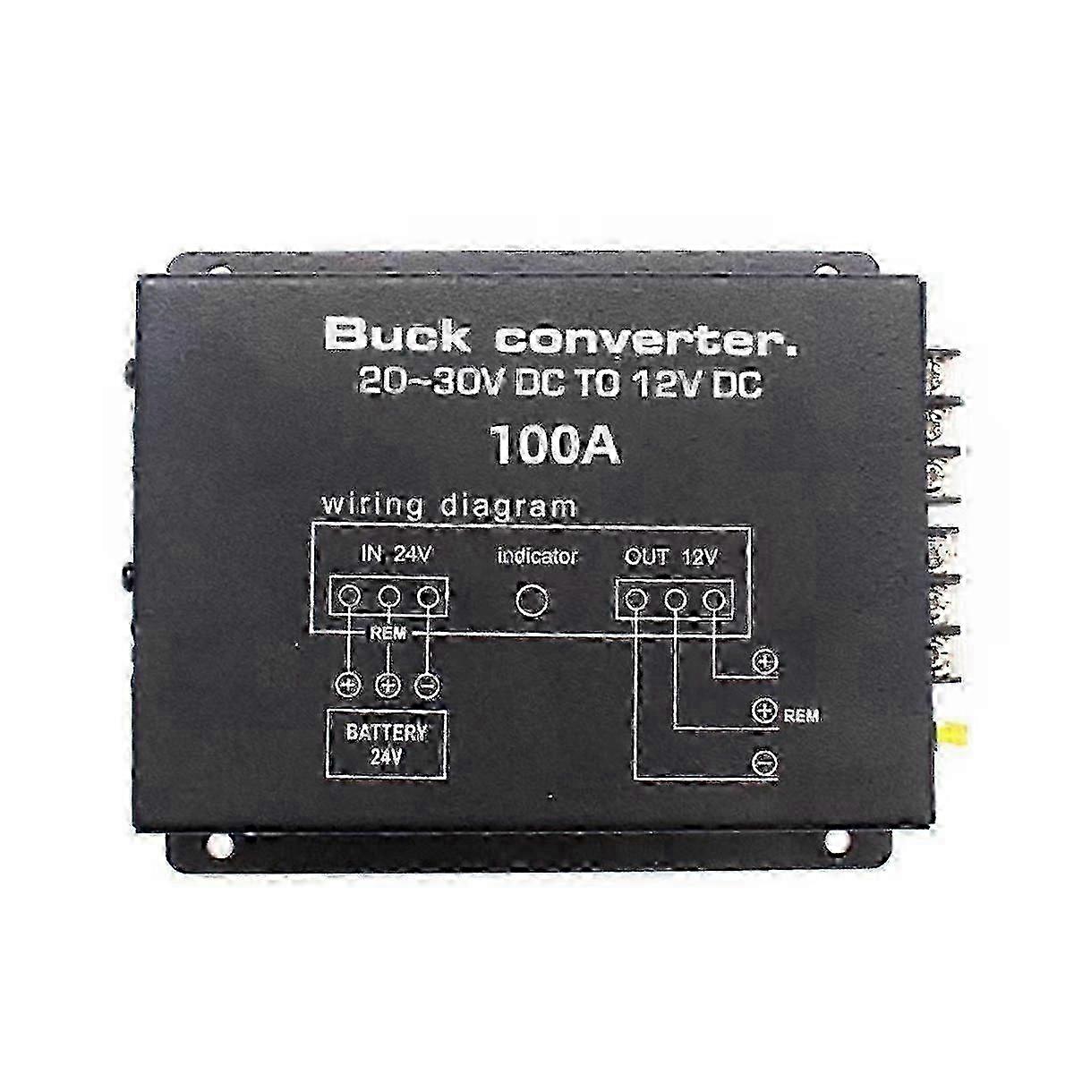 100A Temp-Controlled 24V-12V DC Converter