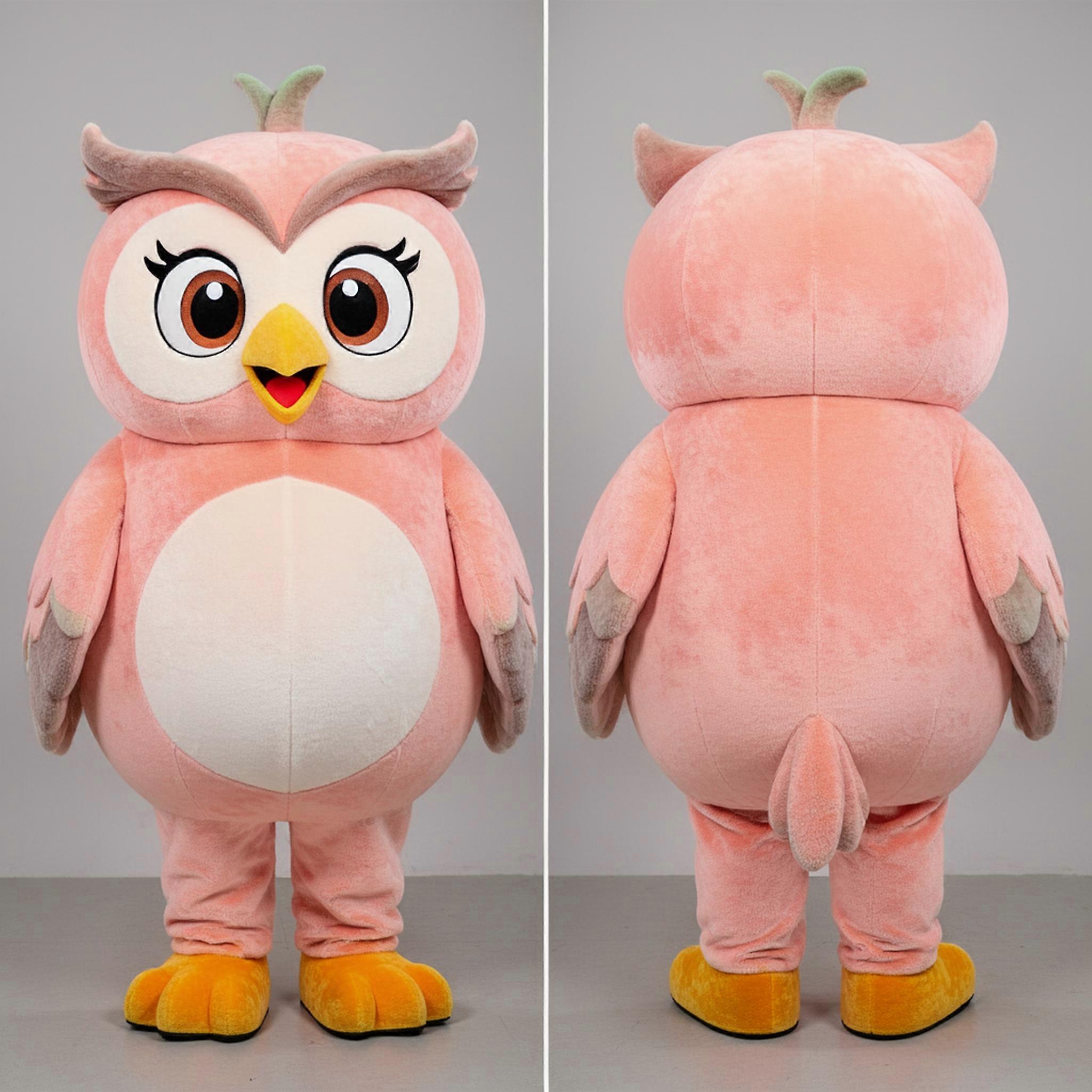 MASTICOT Peach Round Eyed Owl Mascot