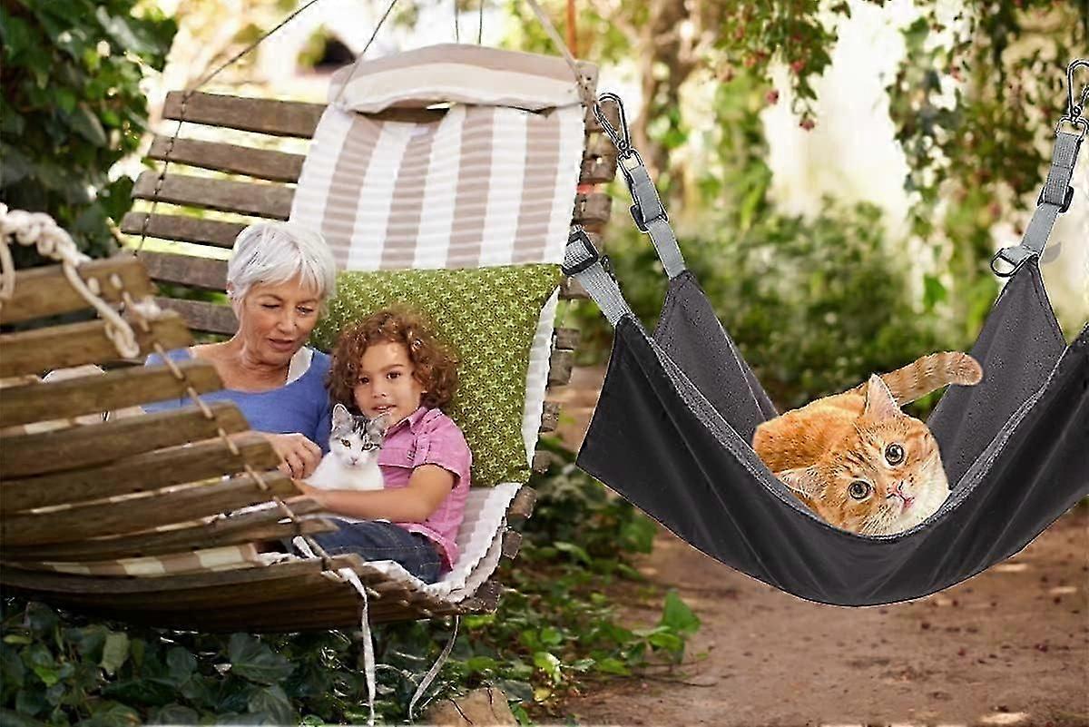 Double Sided Cat Hammock Bed with Adjustable Straps Hooks Small Animals