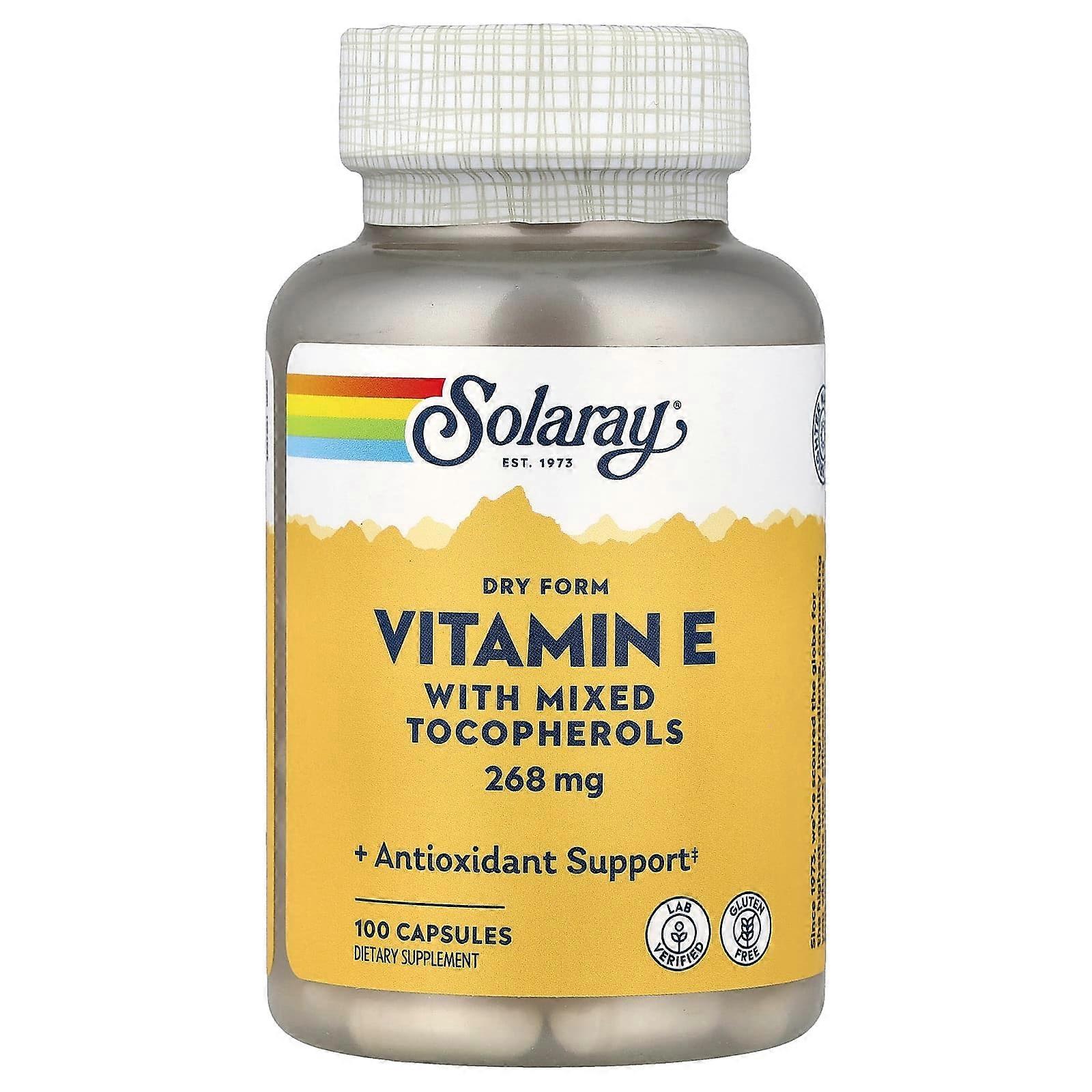 Solaray, Dry Form Vitamin E, 268 mg, 100 Capsules