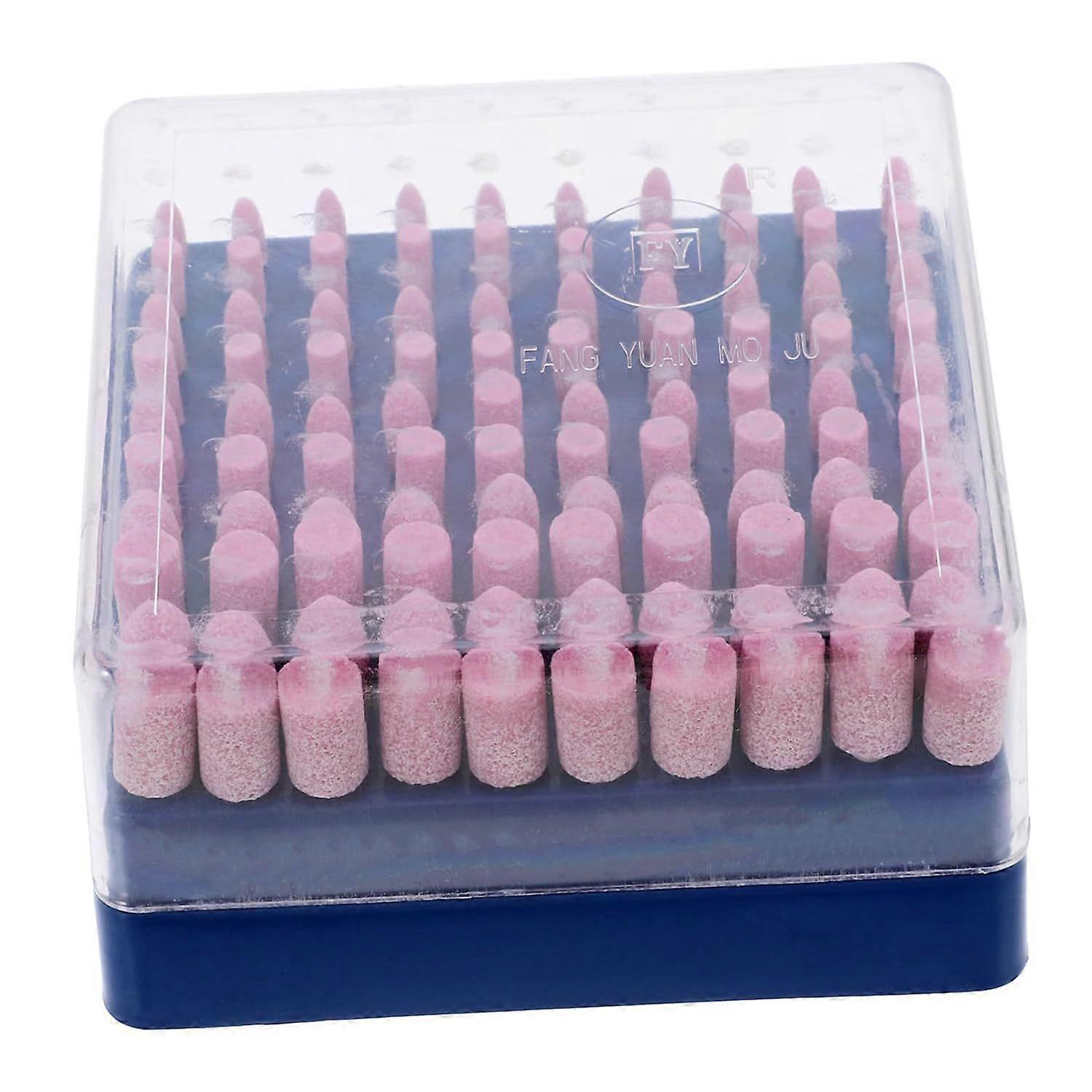 100pcs Abrasive Mounted Points Grinding Tool Set 3mm Pink