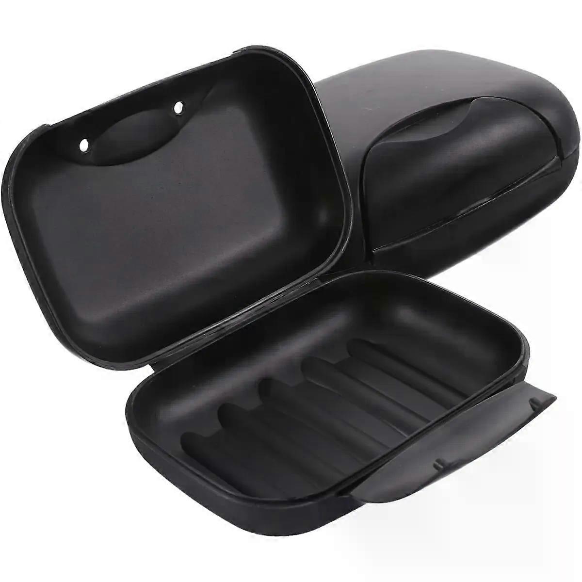 Black Soap Box 2pcs Plastic Waterproof Sealing Dish Holder