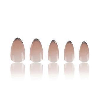 Nude Pink Glitter-Tip Press-On Nails