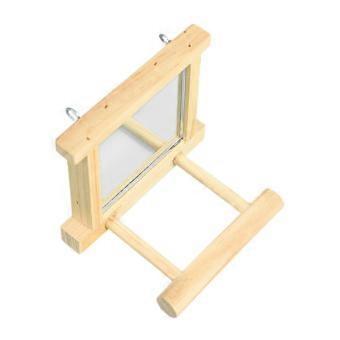 Wooden Mirror Perch For Parakeets