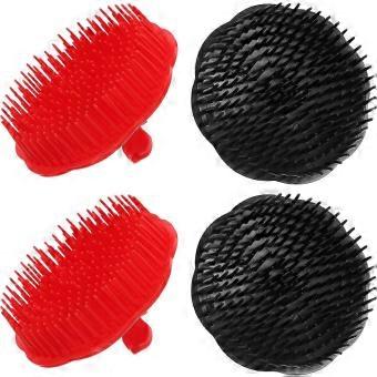 4pcs Shampoo Brush Hair Scalp Massaging Brush Set Round Plastic Scalp Massagers and Relaxing Experience at Home or Office_yzae