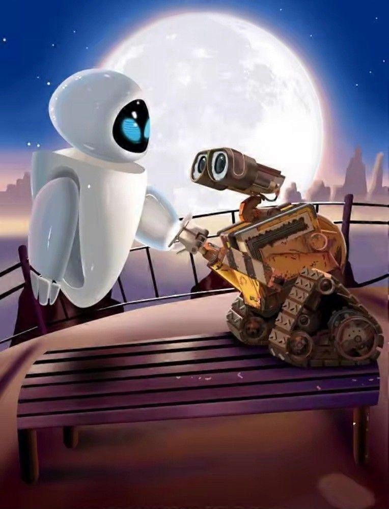 Quebra-cabeça com imagem do filme "WALL-E" e "EVE" na Lua, modelo RNB1405.